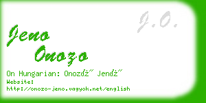 jeno onozo business card